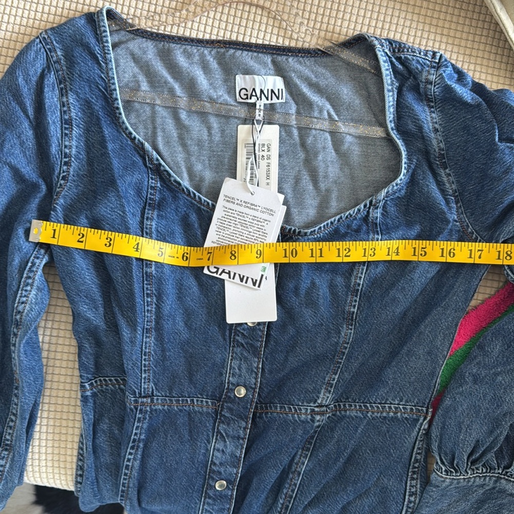 NWT GANNI Denim mini dress - Picture 6 of 6